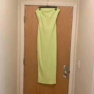 ASOS Drape Back Lime Green Midi Dress; Size 10